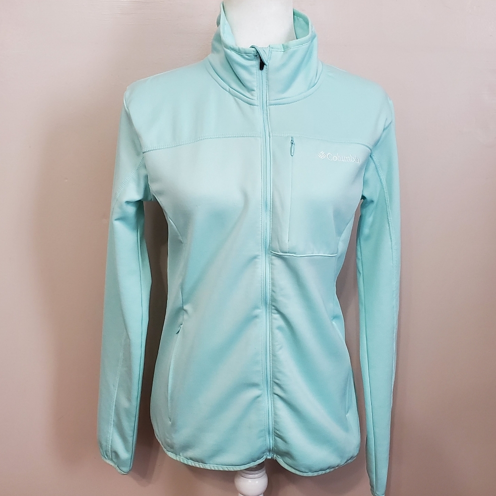 Columbia seafoam fleece zip jacket